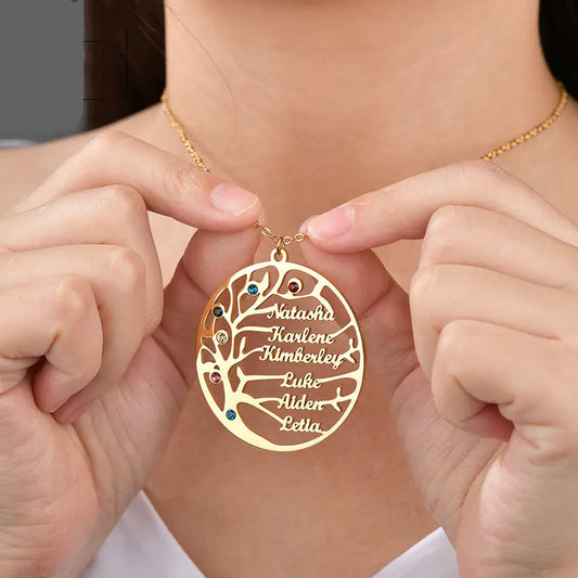 Custom Name Necklace with Tree of Life